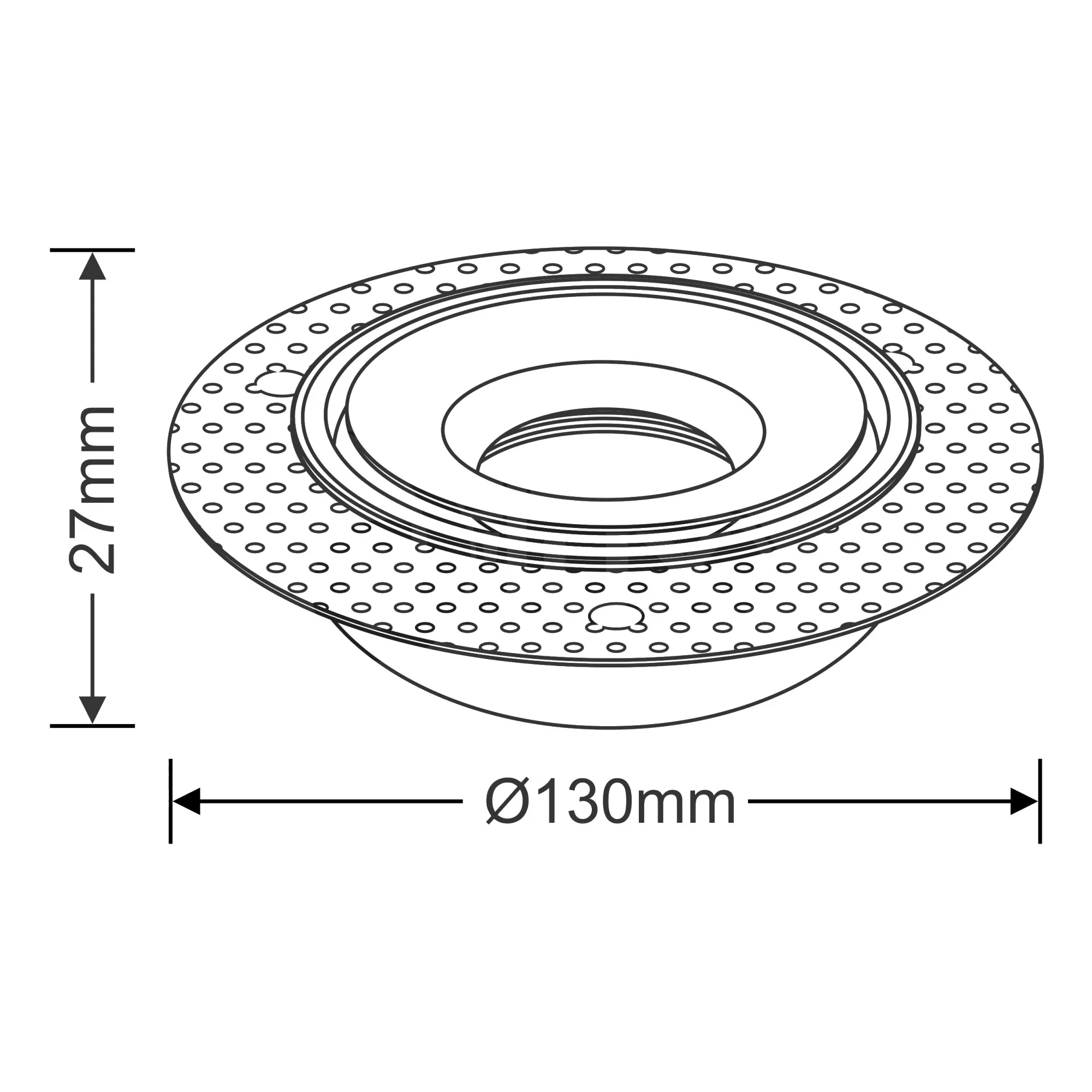 Bolor T 9 Tridonic Powered 9W 3000K 840lm 36° CRI>90 LED Engine White/White Trimless Fixed Recessed Spotlight, IP20 DM202069  Dlux Bolor T 9